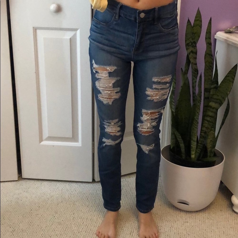 Distressed pacsun medium wash skinny jeans